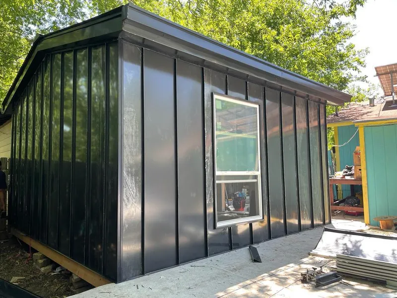 Black standing seam metal wall panels for Metal Roof Installation in Madras